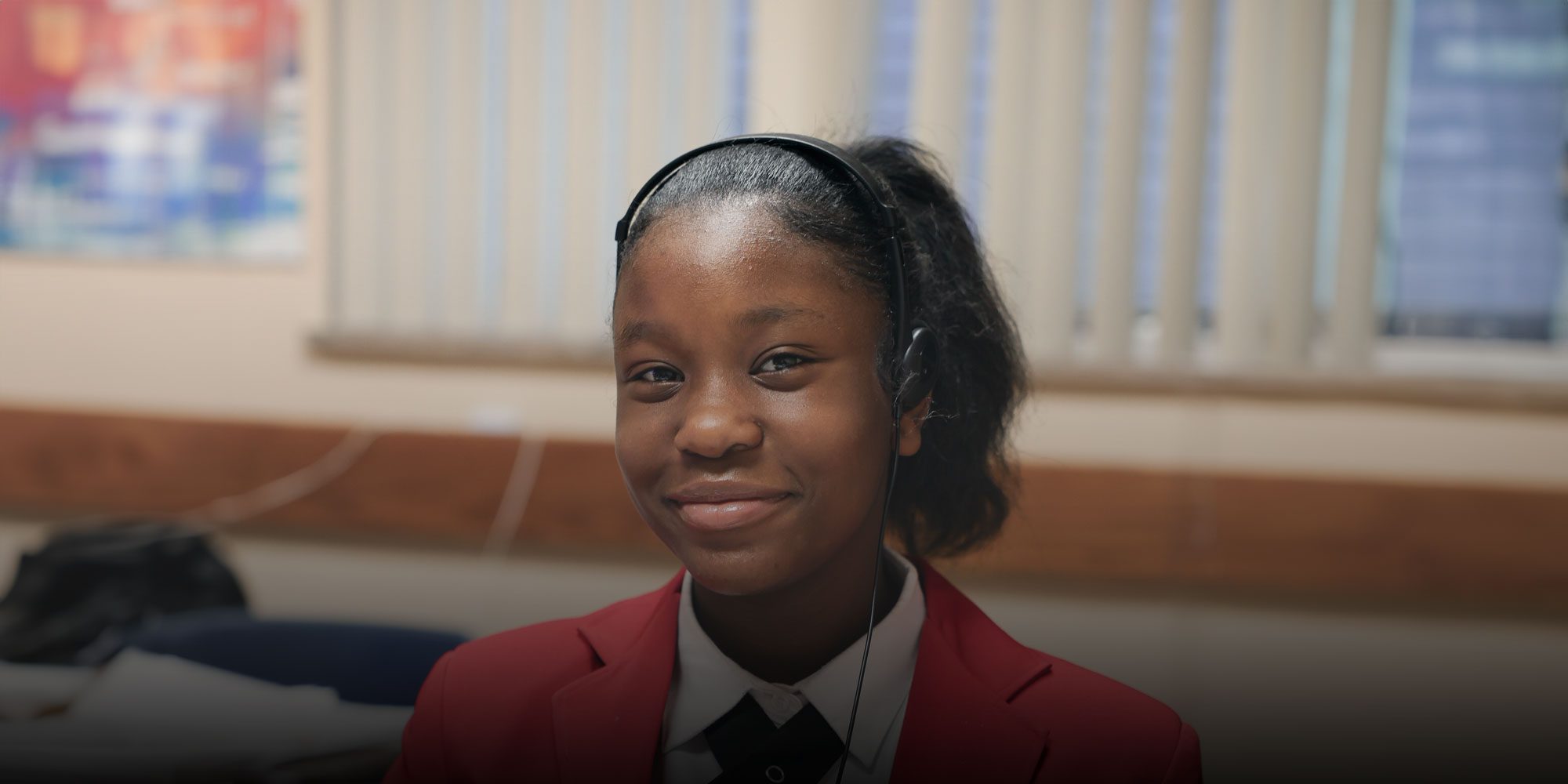 Student working at desk